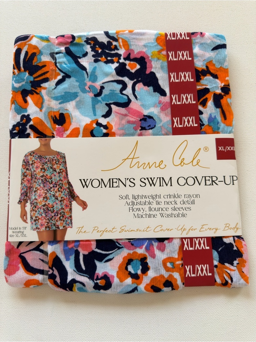 NWT Women's Anne Cole XL/XXL Floral Women's Swim Cover-Up in Multi-Color (G4)